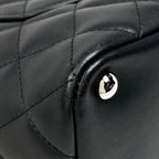 Chanel Cambon Line Tote CC Logo Handbag Leather Black — view 3