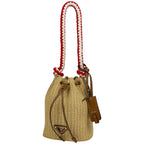 Prada Crochet Rope 2-Way Shoulder Bag Raffia Natural