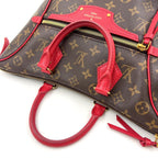 Louis Vuitton Tournelle PM Monogram Cerise Leather Brown Red Handbag Gold — view 6
