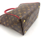 Louis Vuitton Tournelle PM Monogram Cerise Leather Brown Red Handbag Gold — view 8