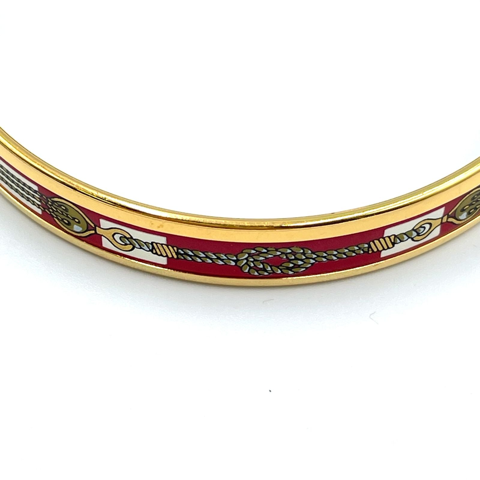 Hermes Enamel Gold Multicolor Bracelet Bangle — view 6
