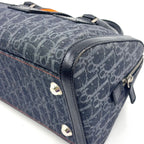 Dior Flight Line Trotter Leather Denim Gray Black Handbag Silver — view 7