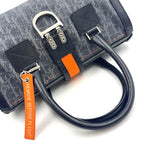 Dior Flight Line Trotter Leather Denim Gray Black Handbag Silver — view 5