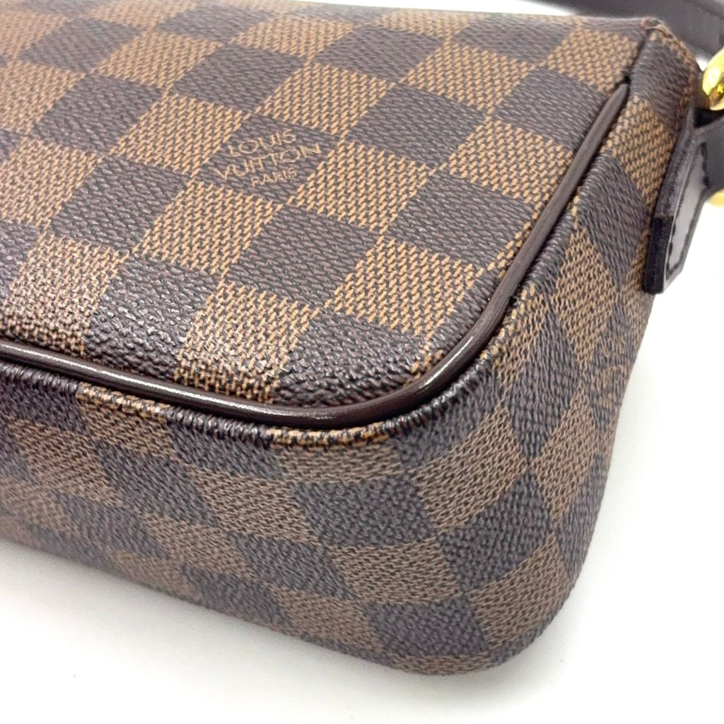Louis Vuitton Ravello PM Damier Ebene Leather Brown Shoulder Bag Gold — view 7