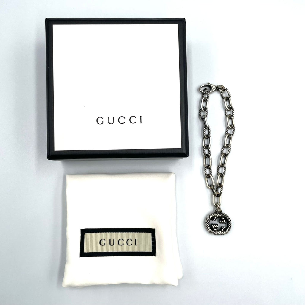 Gucci Interlocking Silver Bracelet — view 8