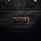 Prada Bucket 2-Way Nylon Black Handbag Gold — view 4