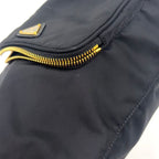 Prada Bucket 2-Way Nylon Black Handbag Gold — view 8