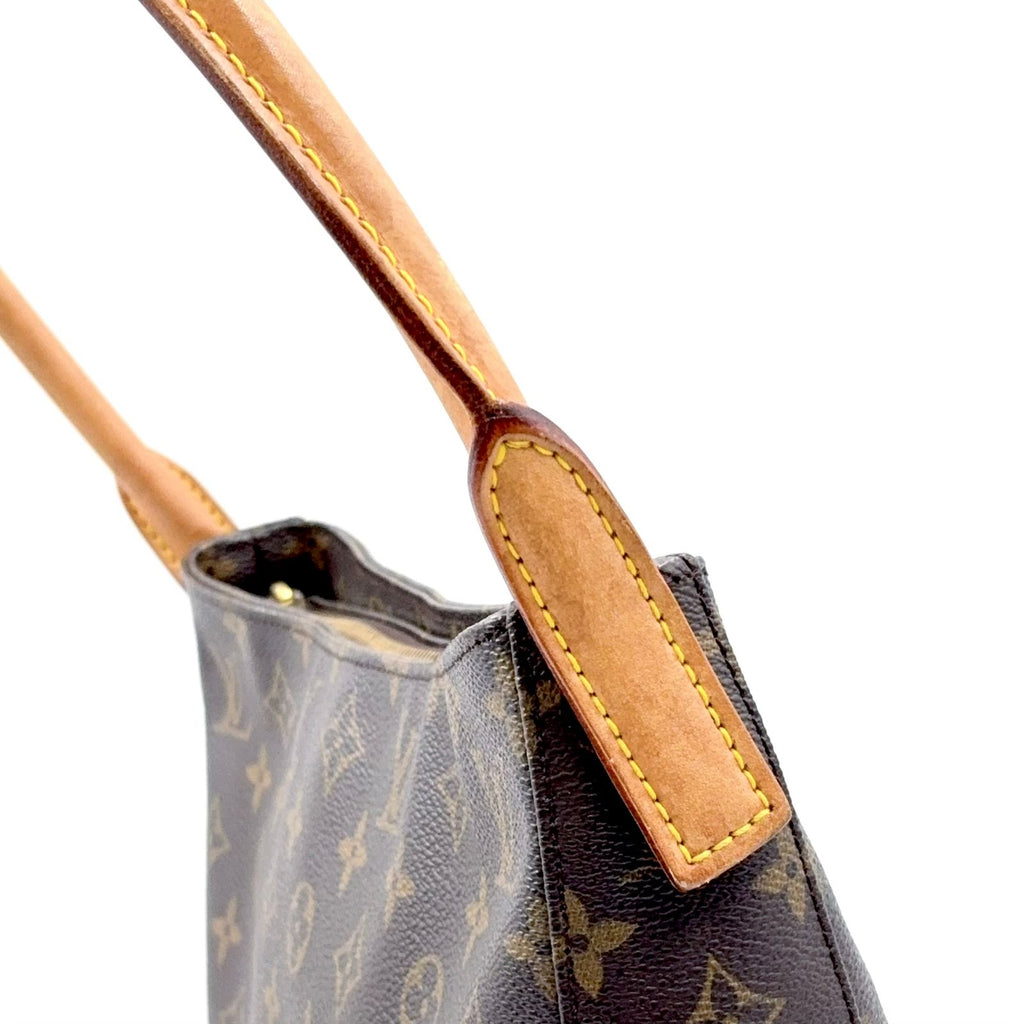 Louis Vuitton Looping GM Monogram Leather Brown Shoulder Bag Gold — view 7