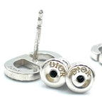 Dior CD Stud Metal Color Stone Clear Silver Earrings — view 9