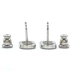 Dior CD Stud Metal Color Stone Clear Silver Earrings — view 7