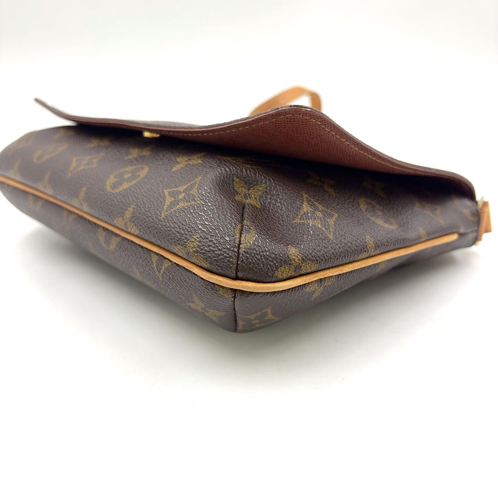 Louis Vuitton Musette Tango Short Strap Monogram Leather Brown Shoulder Bag Gold — view 9