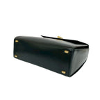 Celine Vintage Logo Turnlock Calf Leather 2-Way Shoulder Bag Black — view 8