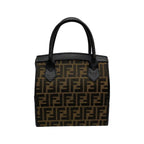 Fendi Zucca FF Logo Leather 2-Way Makeup Pouch Shoulder Bag Black — view 5