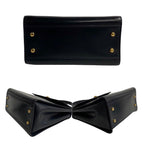 Celine Vintage Star Ball Logo Leather 2-Way Mini Shoulder Bag Black Red — view 8