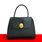 Celine Vintage Star Ball Logo Calf Leather Handbag Mini Tote Navy