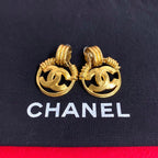 Chanel With Rice Vintage 94 CC Logo Earrings