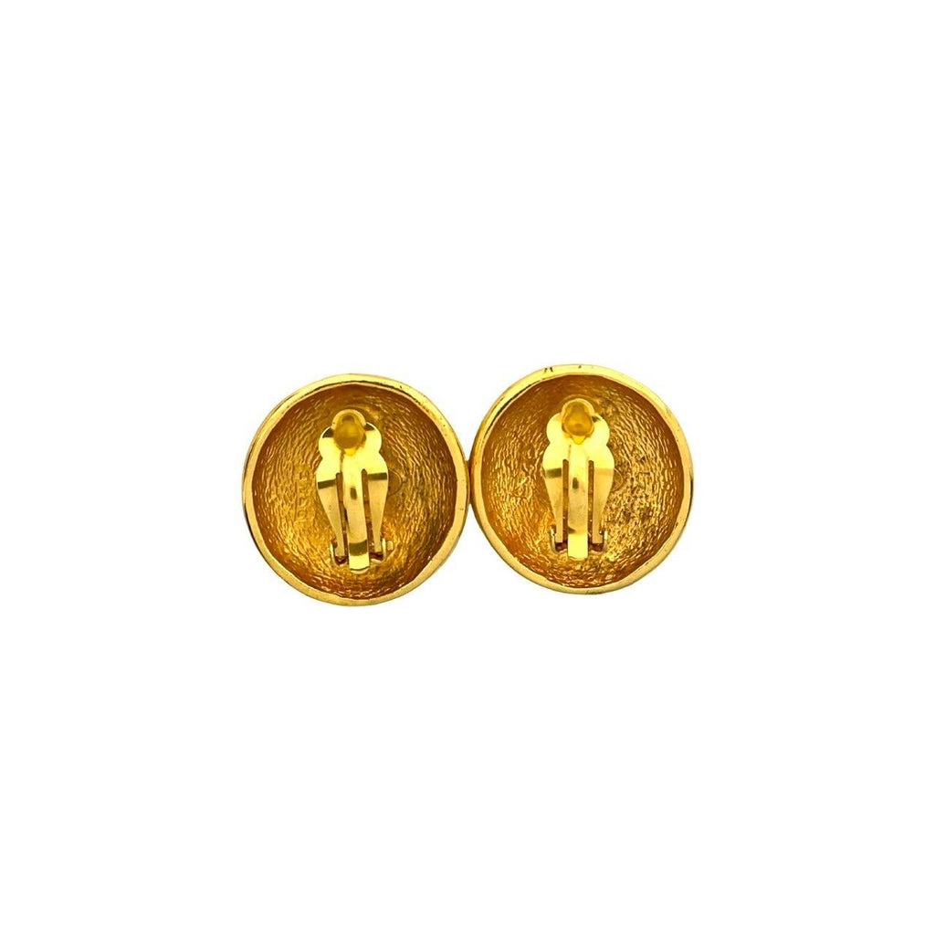 Chanel With Rice Vintage CC Logo Motif Earrings Gold — view 4