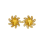 Chanel With Rice Vintage CC Logo Motif Earrings Gold — view 4