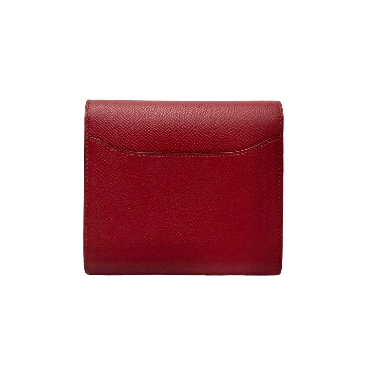 Hermes Box Constance Compact Leather Bifold Wallet Mini Rouge Grena — view 3