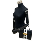 Celine Vintage Logo Ribbon Leather Handbag Mini Tote Navy White — view 2