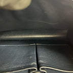 Celine Vintage Logo Ribbon Leather Handbag Mini Tote Navy White — view 9