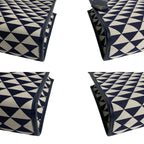 Prada Box Symbol Embroidery Fabric Small 2-Way Shoulder Bag Navy Blue — view 7