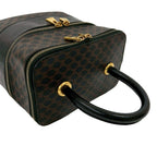 Celine Vintage Macadam Blason Pattern Leather Handbag Vanity Makeup Box Black — view 4