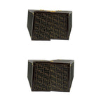 Fendi Zucca FF Pattern Canvas Leather Handbag Vanity Bag Makeup Box Brown — view 6