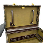 Fendi Zucca FF Pattern Canvas Leather Handbag Vanity Bag Makeup Box Brown — view 7