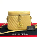 Chanel Card with Stitch CC Logo Caviar Leather Chain Shoulder Bag Beige