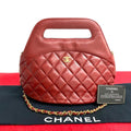 Chanel Card Quilted Coco Lambskin 2-Way Shoulder Bag Red