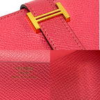 Hermes Bearn Souffle Veau Epsom Bifold Wallet Bill Purse Coin Pink — view 2