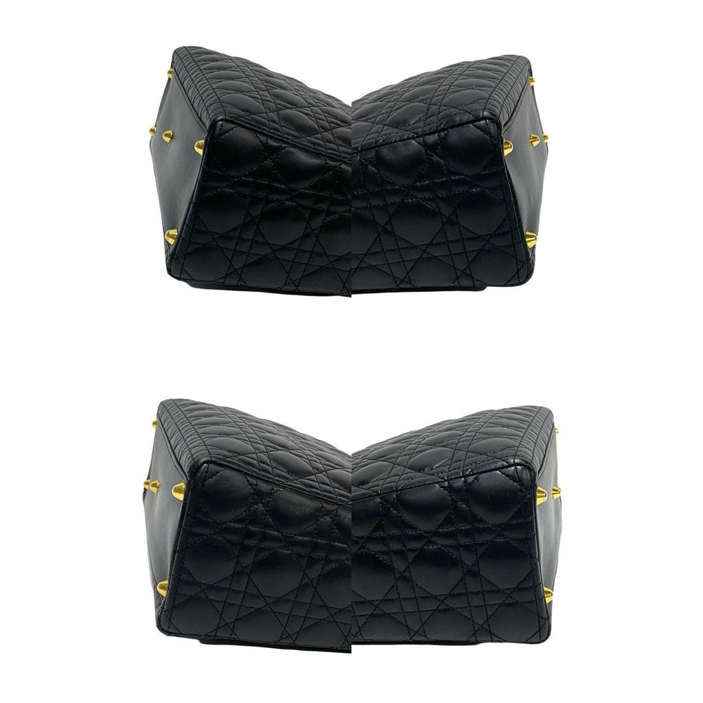 Dior Lady Cannage Stitch Leather Handbag Mini Tote Black — view 7