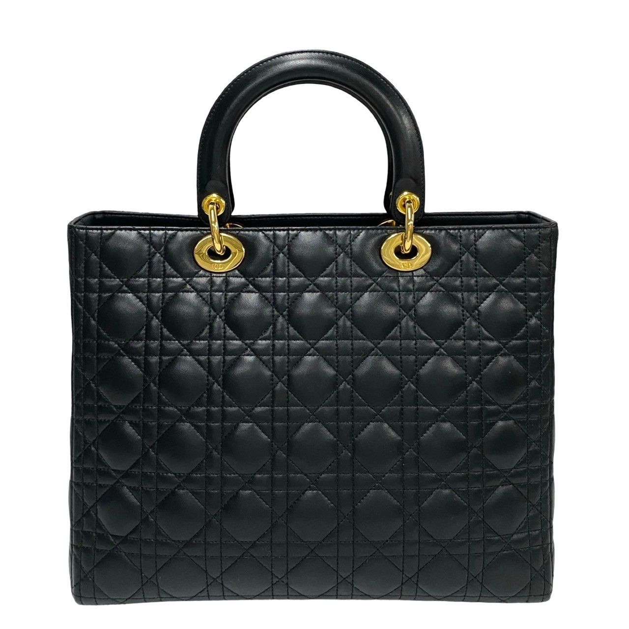 Dior Lady Cannage Stitch Leather Handbag Mini Tote Black — view 4