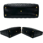 Dior Lady Cannage Stitch Leather Handbag Mini Tote Black — view 6