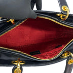 Dior Lady Cannage Stitch Leather Handbag Mini Tote Black — view 8