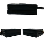 Chanel Card Stitch Coco Lambskin Leather Shoulder Bag Pochette Black — view 6