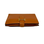 Hermes Bearn Compact Chevre Leather Bifold Wallet Mini Orange — view 4