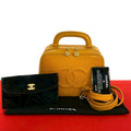 Chanel Card with No 5 Coco Caviar Leather 2-Way Makeup Box Shoulder Bag