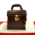 Gucci Vintage Ladylock Leather Handbag Mini Tote Brown