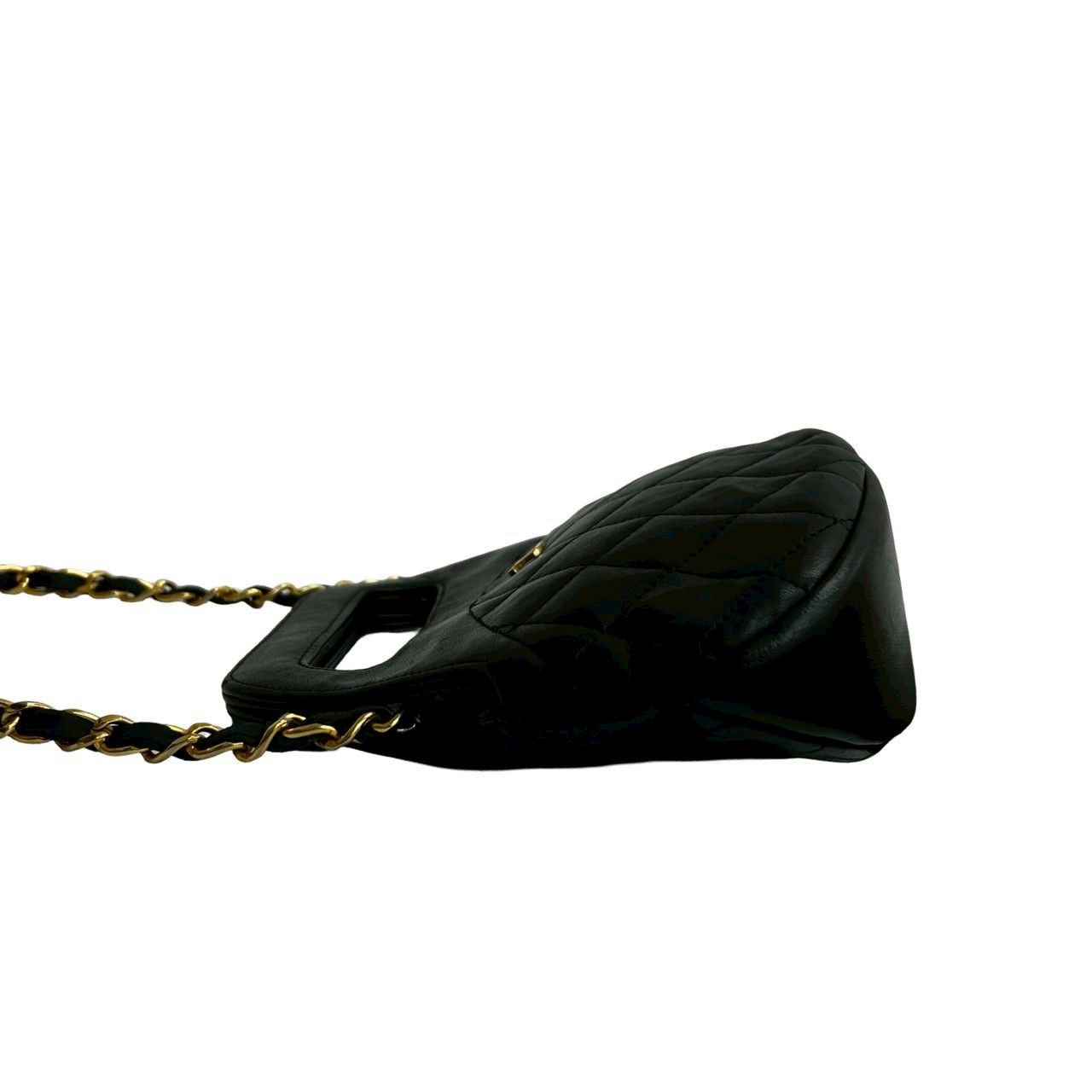 Chanel Vintage Quilted Coco Leather 2-Way Chain Shoulder Bag Black — view 5