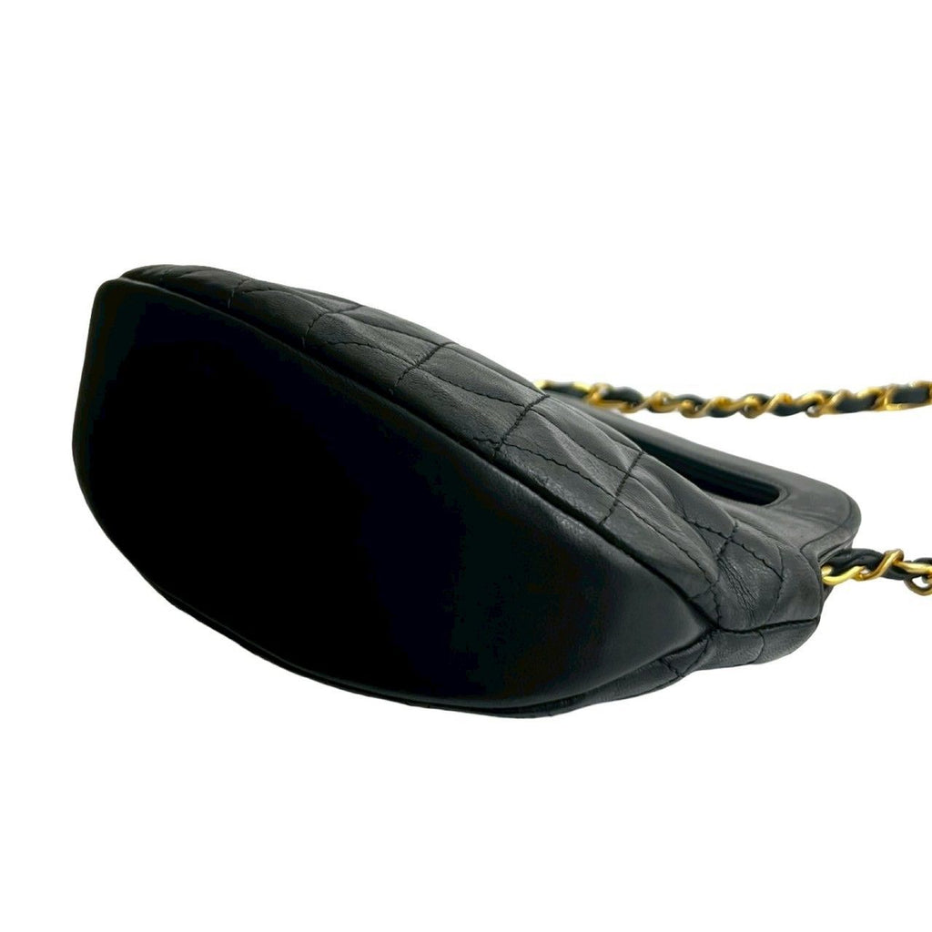 Chanel Vintage Quilted Coco Leather 2-Way Chain Shoulder Bag Black — view 8
