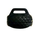 Chanel Vintage Quilted Coco Leather 2-Way Chain Shoulder Bag Black — view 3