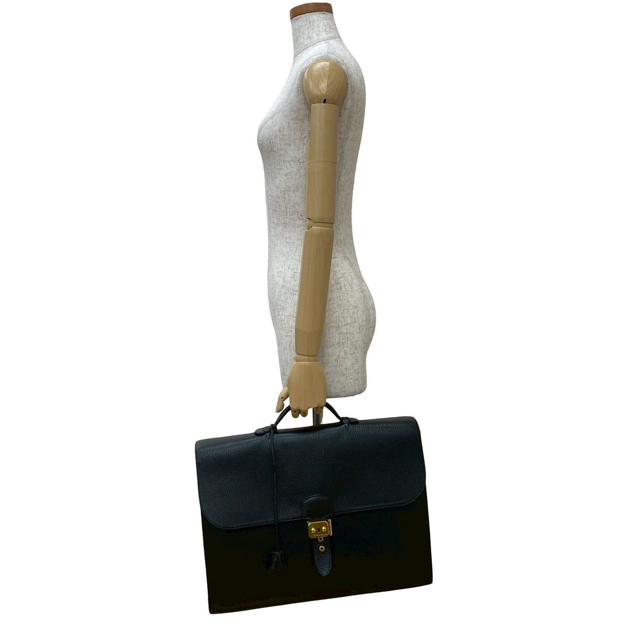 Hermes With Key Sac Adepesh 41 Ardennes Leather Business Bag Document Bag Black — view 2