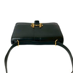 Hermes Vintage Sologne Box Calf Leather Shoulder Bag Pochette Black — view 4