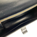 Hermes Vintage Sologne Box Calf Leather Shoulder Bag Pochette Black — view 9