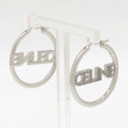 Celine Monochrome Strass Hoop Earrings Logo Crystal Rhodium Finish Brass Box — view 2