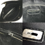 Chanel Tote Logo Caviar Leather Black — view 8