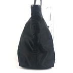 Prada Tote Kaietron Pull Belt Logo Stripe Leather Nylon Black — view 4