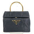 Prada Handbag Triangle Logo Nylon Navy
